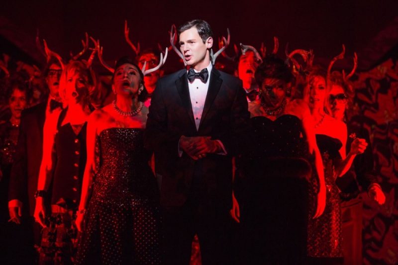 Benjamin Walker dons a sharp tuxedo as Patrick Bateman in American Psycho: The Musical.