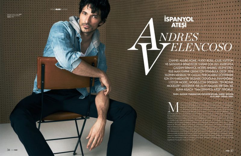 Photographed by Emre Guven, Andres Velencoso Segura dons a Mavi denim jacket.