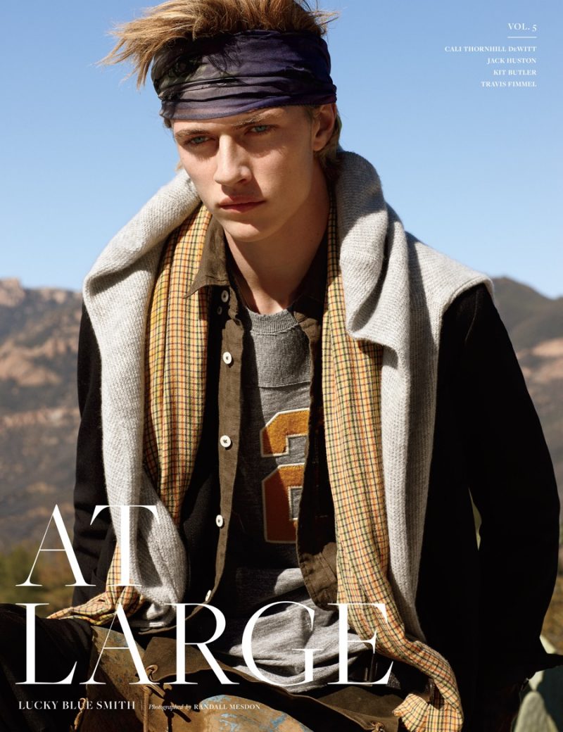 Model Lucky Blue Smith covers At Large magazine. » Lucky Blue Smith Covers At Large, Makes Case for Scarf Headband Model Lucky Blue Smith covers At Large magazine.