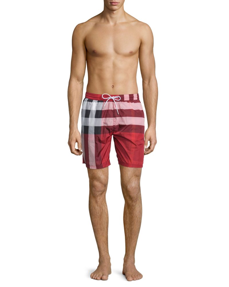 Burberry Brit Check Print Swim Trunks