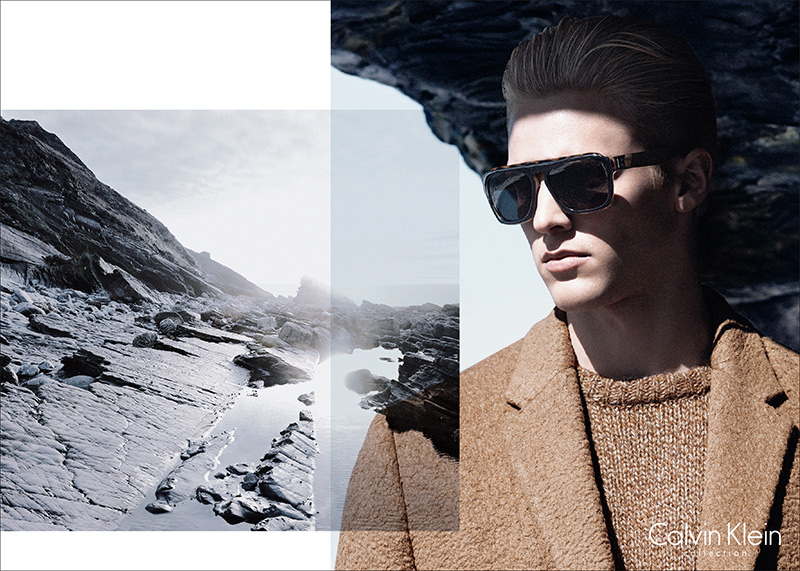 It's back to classics for fall-winter 2014 as Clark Bockelman models camel hued fashions from Calvin Klein Collection.