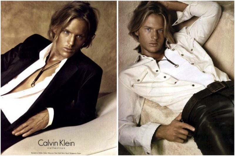 Karl Lindman is cool and bronzed for Calvin Klein Collection's spring-summer 2004 campaign.