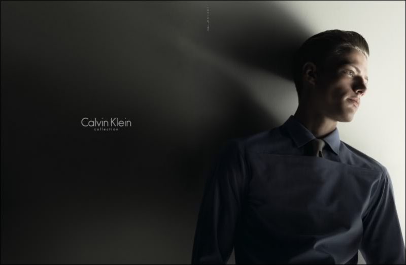 Model Blaine Cook fronts a minimal advertisement for Calvin Klein Collection spring-summer 2008.