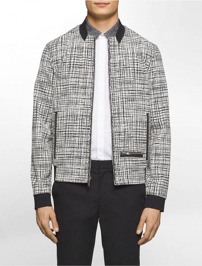 Calvin Klein Platinum Tech Print Bomber Jacket