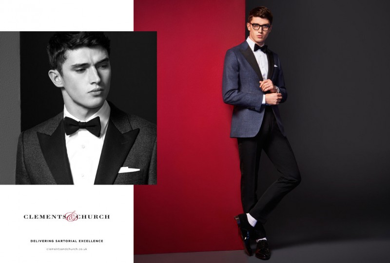 Matthew Holt is a dapper vision in a tuxedo from Clements & Church.