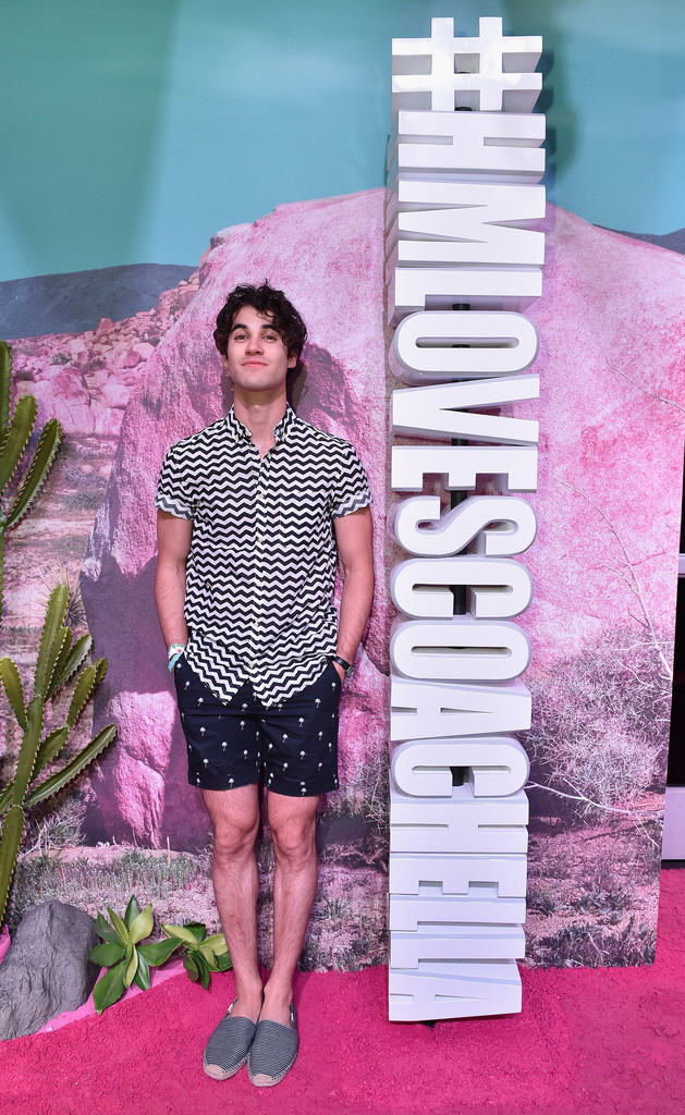 April 2016: Darren Criss attends the H&M Loves Coachella Pop Up at The Empire Polo Club.