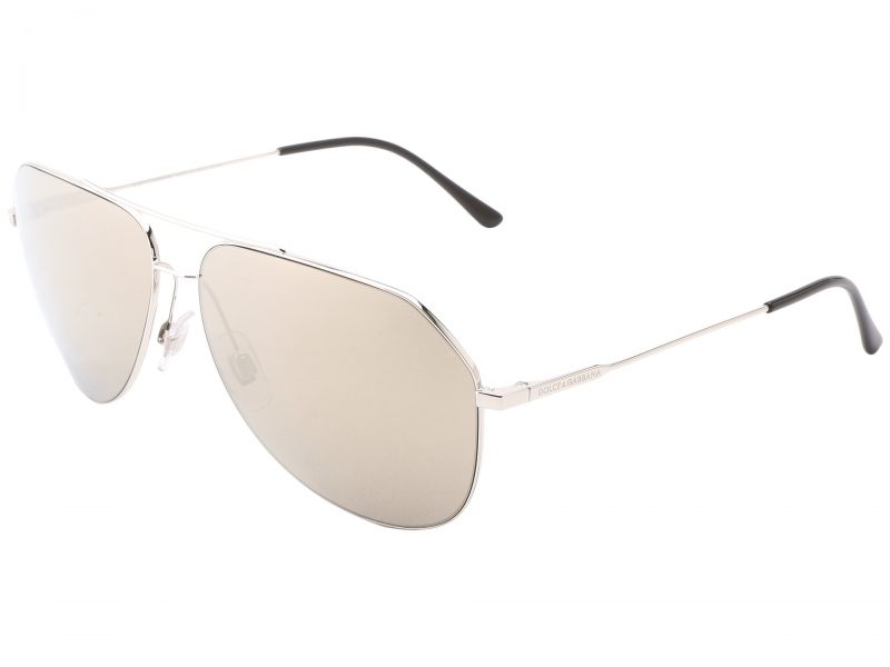 Dolce & Gabbana Silver Mirror Gold Aviator Sunglasses
