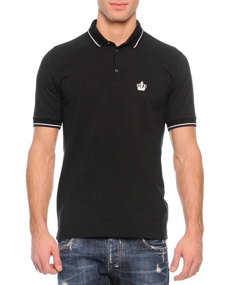 Dolce & Gabbana Tipped Polo Shirt in Black