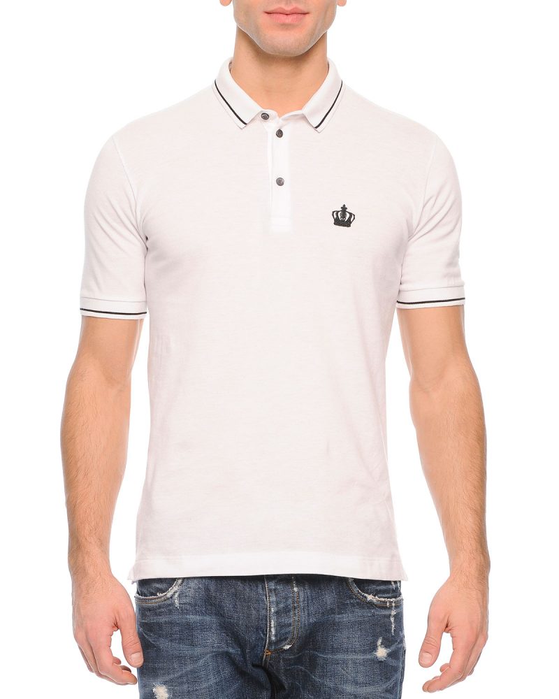 Dolce & Gabbana Tipped Polo Shirt in White