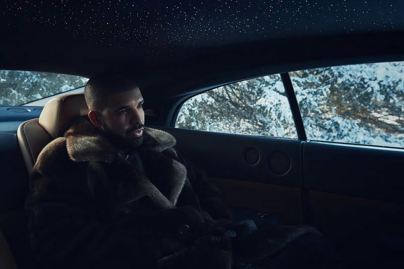 Drake rides in style as he is pictured in a fur coat for his VIEWS digital album artwork.