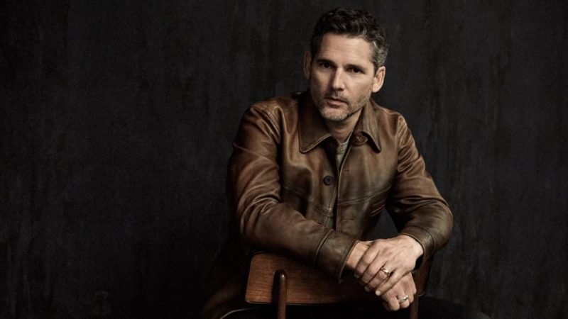 Eric Bana photographed by Derek Henderson in a RRL leather jacket for Mr Porter.