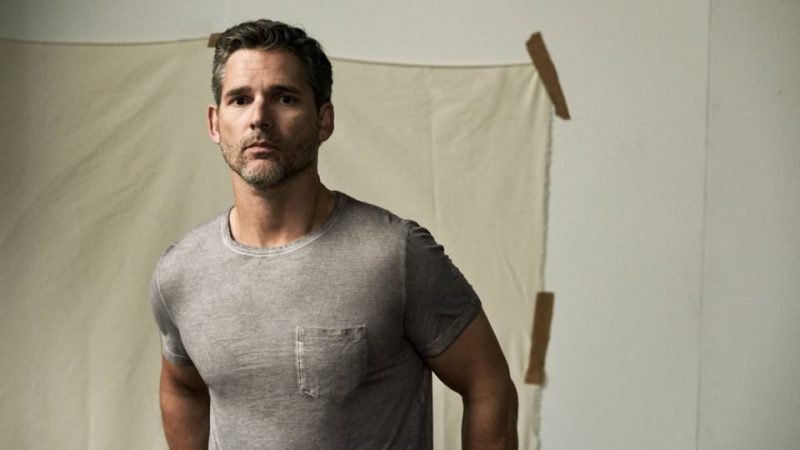 Eric Bana wears jersey pocket tee Massimo Alba.