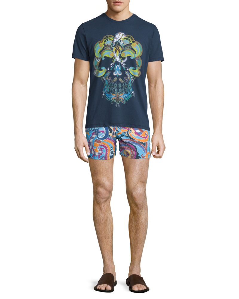 Etro Paisley Print Swim Trunks