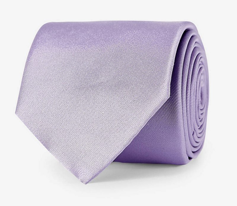 Express Narrow Silk Tie in Lavender 