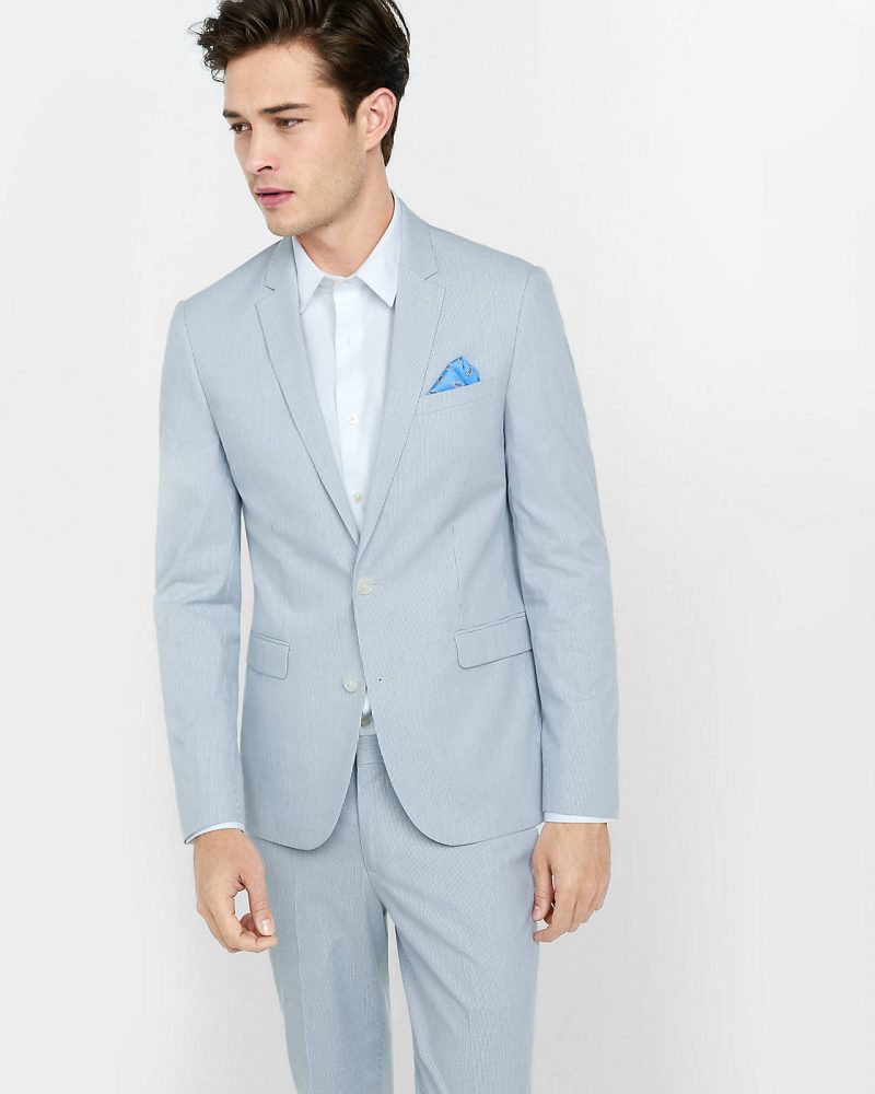 Express Skinny Innovator Textured Stripe Suit