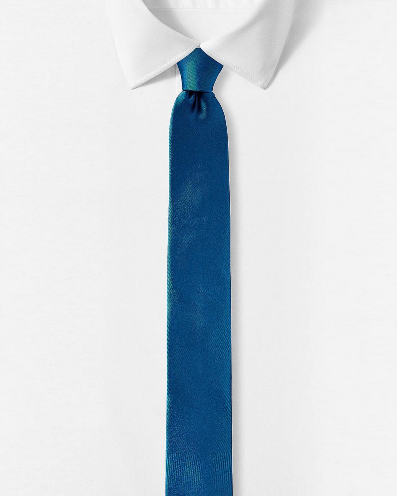 Express Tall Narrow Silk Tie in Turquoise 