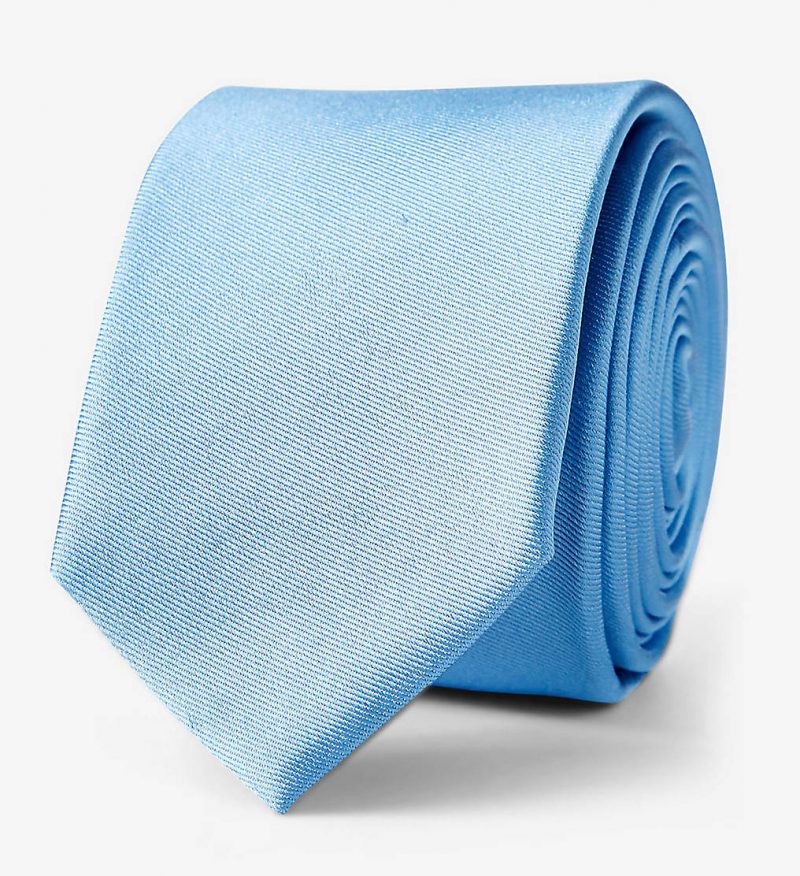 Express Narrow Silk Tie in French Blue