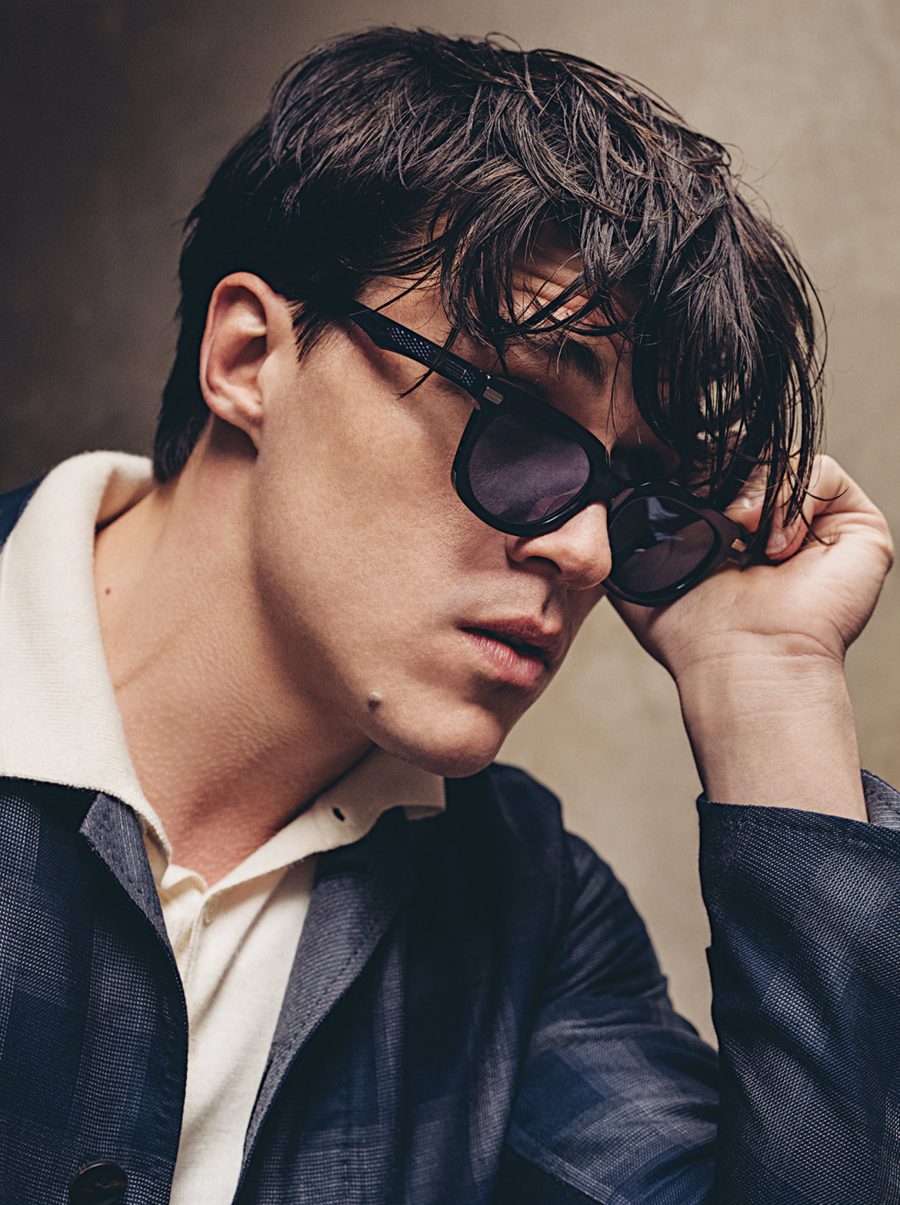 Finn Wittrock models Native Sons sunglasses.