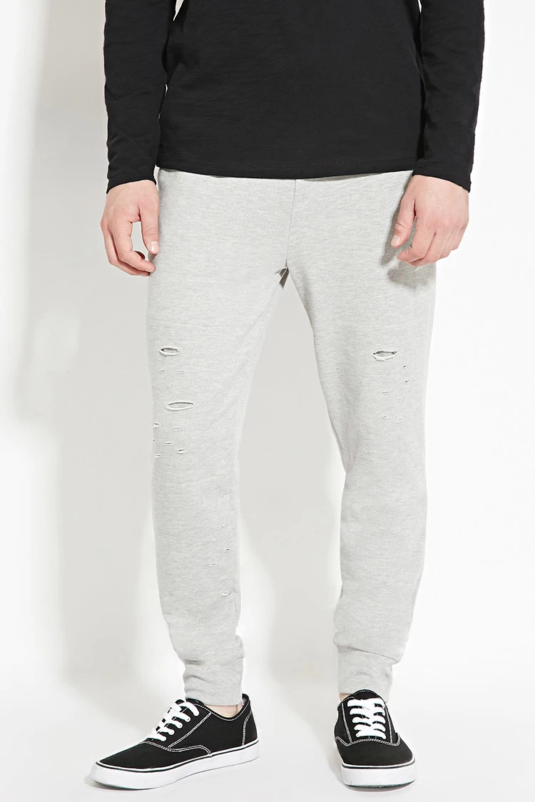 Forever 21 Men Distressed Drawstring Joggers