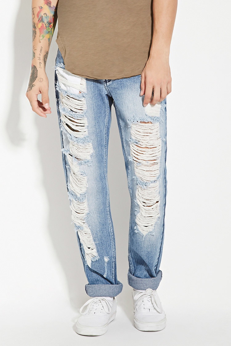 Reason Destroyed Slim-Fit Denim Jeans from Forever 21