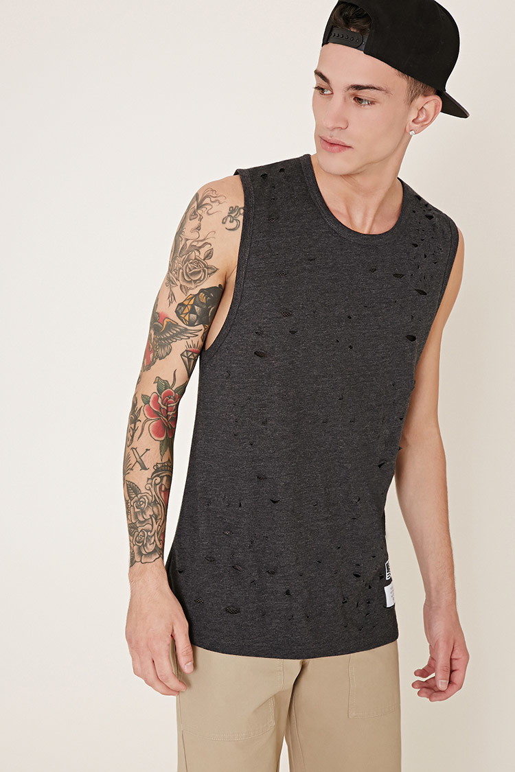 Reason Destroyed Muscle Tee from Forever 21