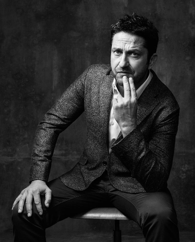 Gerard Butler dons tailored from BOSS Hugo Boss.