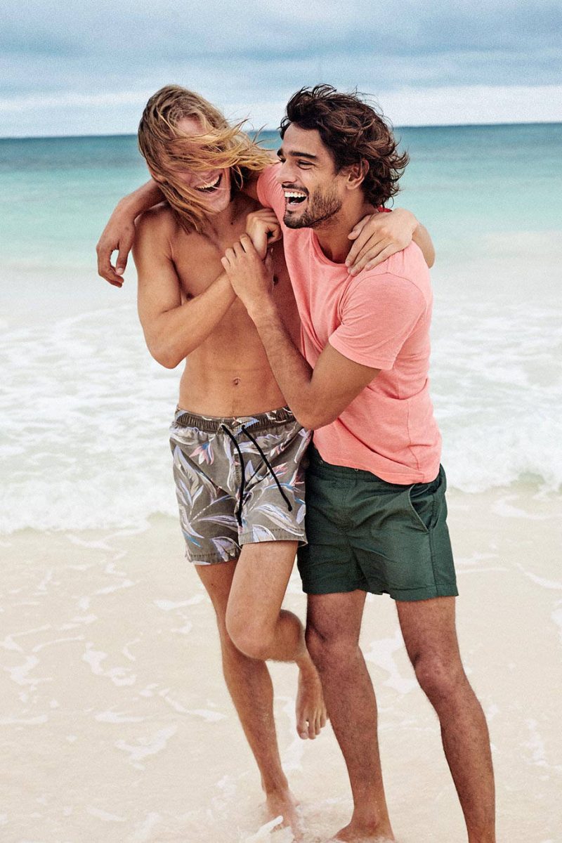 Ton Heukels and Marlon Teixeira hit the beach for H&M's summer 2016 campaign.