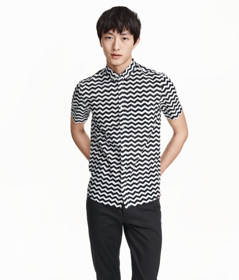 H&M Short-Sleeve Zig Zag Shirt