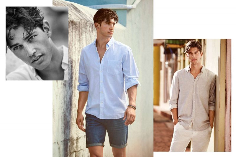 Left to Right: H&M Men Cotton Shirt, Denim Shorts and Bracelets. Melange Shirt and Linen-Blend Pants.