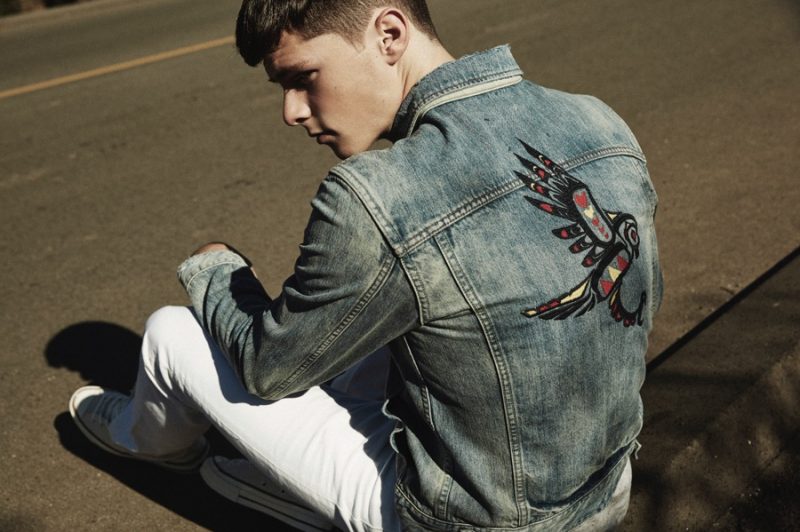 Dallas Haupt pictured in Hampton & Baker's Cobain denim jacket.