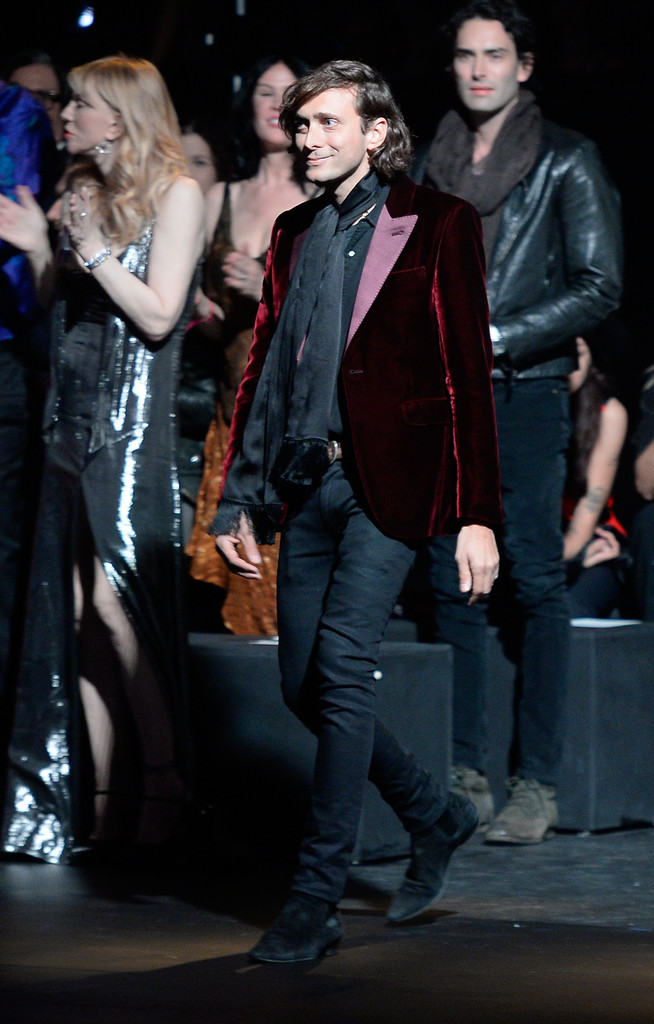 Designer Hedi Slimane pictured at his fall-winter 2016 show for Saint Laurent in Los Angeles, California.