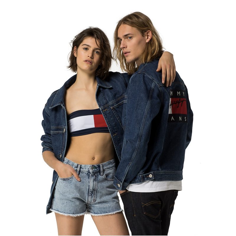 Hilfiger Denim Tommy Jeans Unisex Flag Denim Jacket