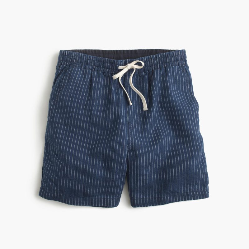 J.Crew Dock Shorts in Indigo Striped Irish Linen