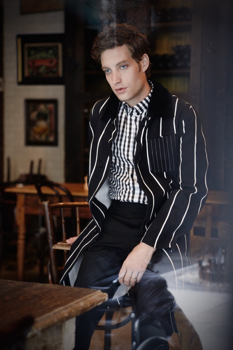 James Jagger has a graphic moment in a striped coat from Givenchy, paired with a Dolce & Gabbana shirt and Diesel jeans. » James Jagger Poses for Flaunt, Dishes on 'Vinyl' & Music Today James Jagger has a graphic moment in a striped coat from Givenchy, paired with a Dolce & Gabbana shirt and Diesel jeans.