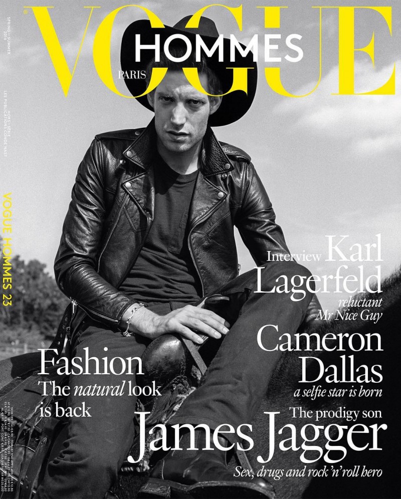 James Jagger covers the spring-summer 2016 issue of Vogue Hommes Paris.