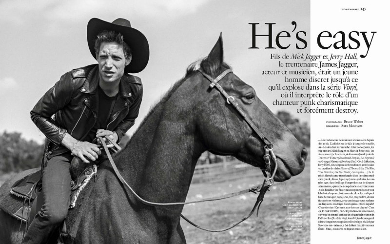 James Jagger photographed by Bruce Weber for Vogue Hommes Paris. » James Jagger Rocks Western Styles for Vogue Hommes Cover Shoot James Jagger photographed by Bruce Weber for Vogue Hommes Paris.