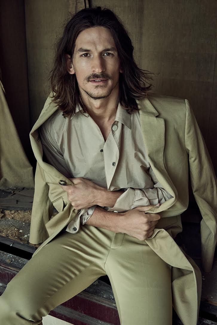 Jarrod Scott styled by Jan Kralicek in Calvin Klein Collection.