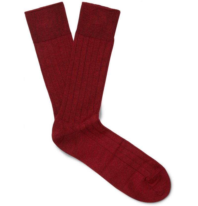 John Smedley Red Socks