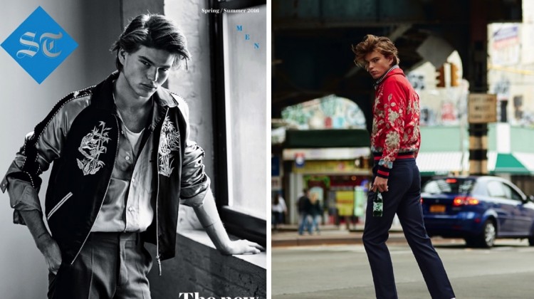 Jordan Barrett Models 50s Inspired Fashions for The Sunday Telegraph