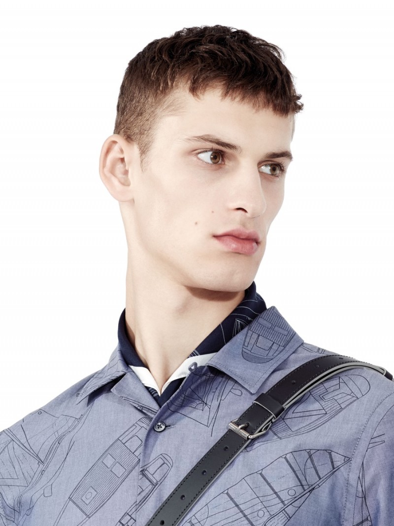 Model David Trulik appears in an image from Louis Vuitton's America's Cup Collection lookbook.