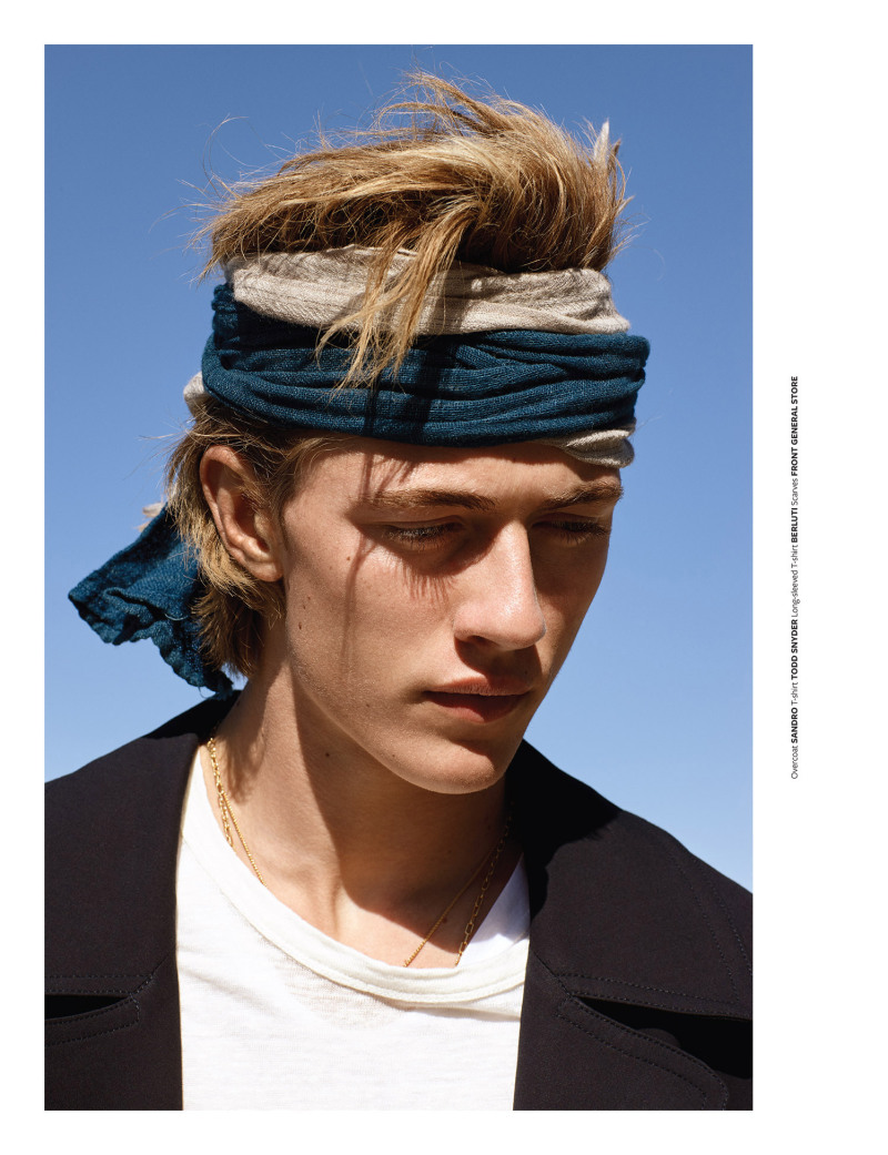 Lucky Blue Smith is headband chic in scarves from the Front General Store.