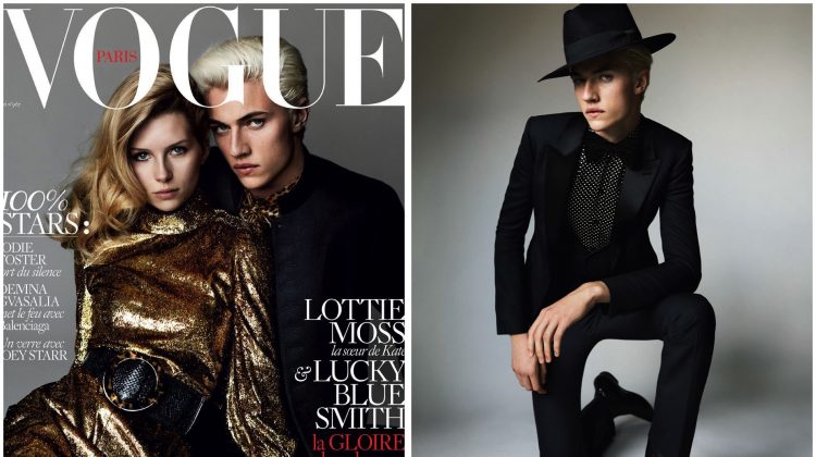 Lucky Blue Smith Joins Lottie Moss for Vogue Paris Cover, Wears Saint Laurent