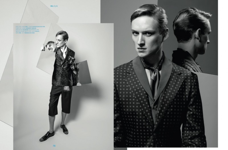 Alexander Laible goes formal in patterned dinner jackets.