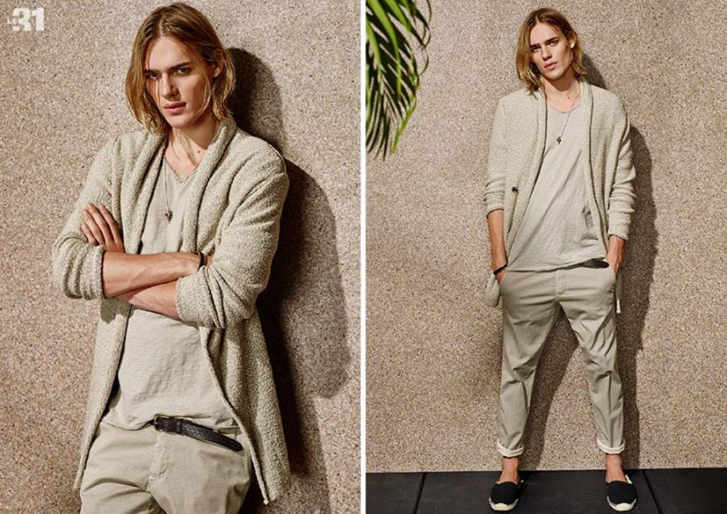 Casual Chic: Ton Heukels wears a stone hued outfit from Simons' Le 31 line.
