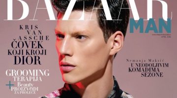 Nemanja Maksic Covers the April 2016 Issue of Harper's Bazaar Man Serbia