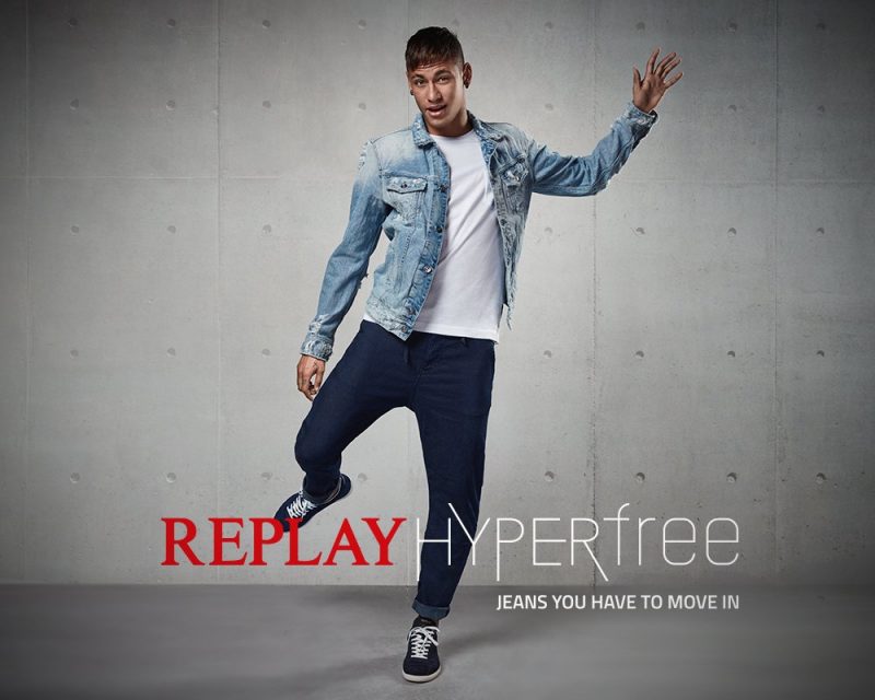 Neymar Jr. for Replay's Hyperfree denim campaign.