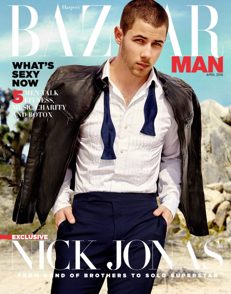 Nick Jonas covers the April 2016 issue of Harper's Bazaar Man Singapore.