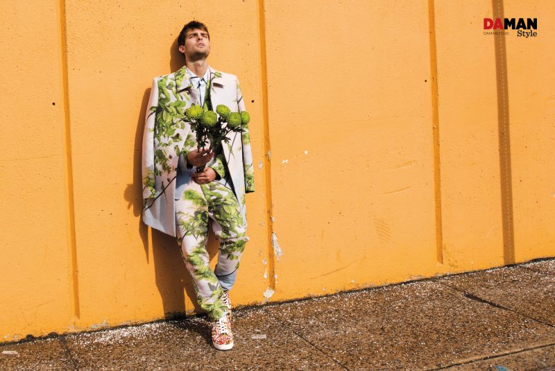 Paolo Anchisi embraces a botanical motif in spring-summer 2016 tailoring from Issey Miyake.