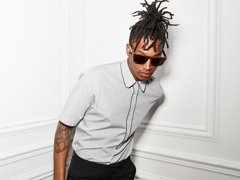 Detail Oriented: Matthew Davidson rocks a Le 31 Baseball Club shirt with black trousers and stylish shades.