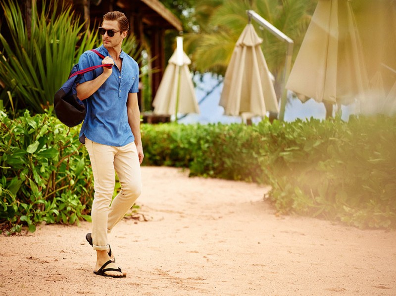 Jason Morgan heads to the beach for Reserved's summer 2016 campaign.